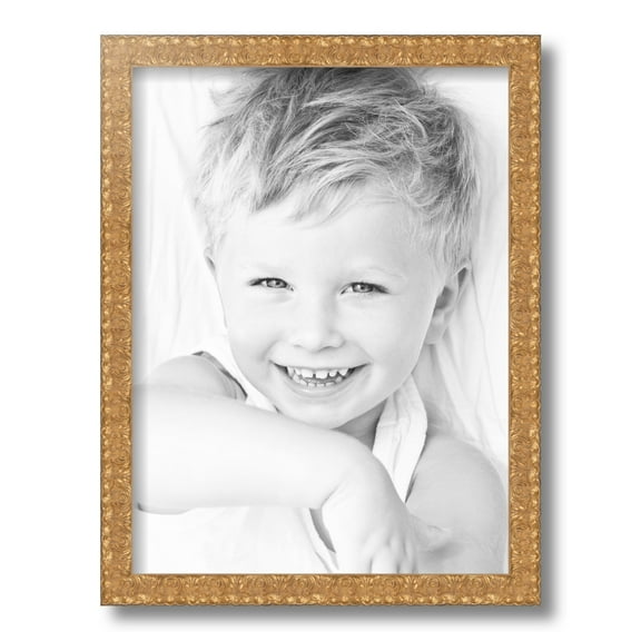 ArtToFrames 12x16 Inch Gold Picture Frame, This Gold Wood Poster Frame is Great for Your Art or Photos, Comes with Regular Glass (4901)