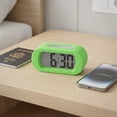 thumbnail image 2 of REGALWOVEN Oval Digital Alarm Clock for Bedroom, Alarms with Big Numbers Display, Adjustable Alarm Snooze Green, 2 of 7
