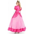 thumbnail image 4 of 6-Piece Galaxy Princess Cosplay Costume Set for Women, Satin Cosplay Party Gown with Crown, Star Wand & Accessories, Complete Halloween Dress-Up Outfit (Pink), 4 of 8