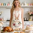 thumbnail image 6 of DefiDgd Happy Easter Bunny Egg Cooking Aprons,Adjustable Washable Kitchen Colorful Flower Aprons for Spring Holiday Home Party Dinner Baking Cooking Supplies(L), 6 of 6
