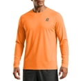 thumbnail image 2 of Mens UV Sun Protection Shirts Outdoor Long Sleeve Rash Guard for Fishing Hiking Swimming Running Saffron L, 2 of 8