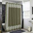 thumbnail image 6 of Xipuska Olive Green Greek Key Shower Curtain - Water Repellent Fabric Shower Curtains Washable, Geometric Greece Ancient Farmhouse Geo Decorative Cloth Bathroom Curtains Modern Bath Decor 72"x72", 6 of 6