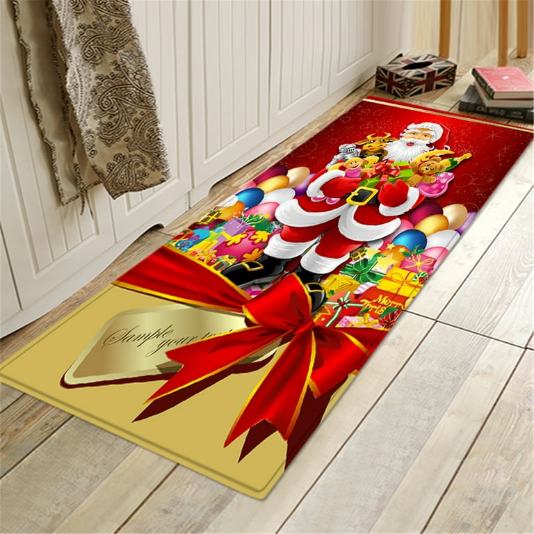 1pc Christmas Kitchen Rug, Floor Mat Winter Decorative Christmas