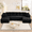 Black, variant on Wiilayok 131" U Shaped Sectional Sofa with Deep Seat Chaise,Corduroy Modular Cloud Sofa Couch for Living Room,4 Seat,Blue