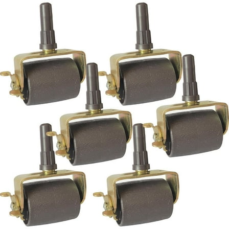 Set of 6 Heavy Duty Bed Frame Wheels Casters Rollers with Plastic Sleeve Inserts