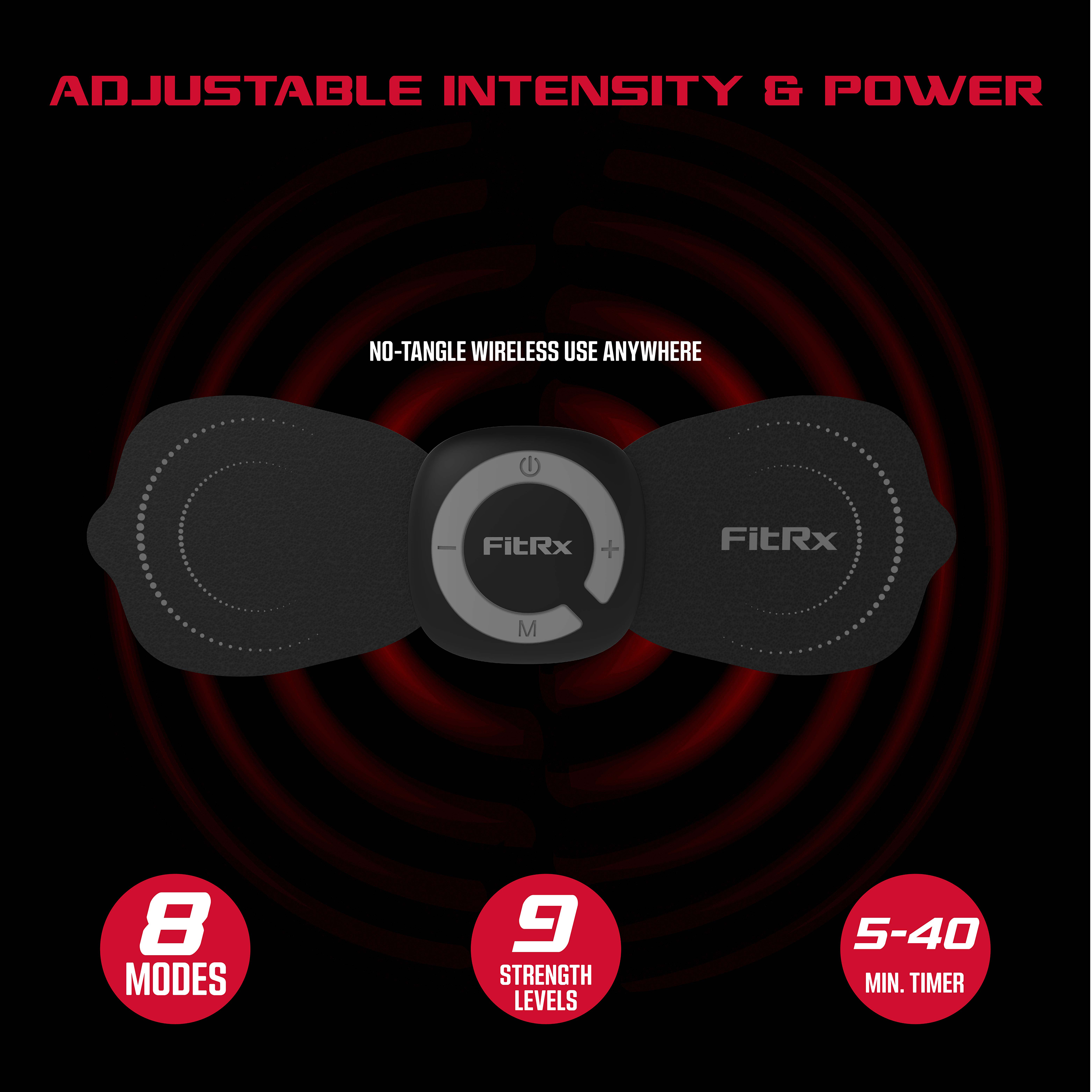 FitRx Electrode Wireless Massager, Rechargeable EMS Muscle Stimulator photo 7
