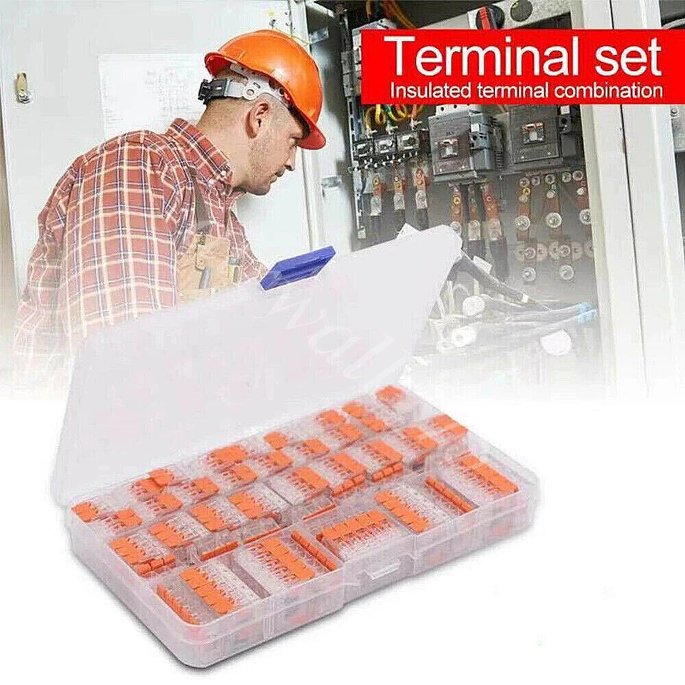 CIRCLE- 90X For Wago 221 Electrical Connectors Wire Block Clamp Terminal Cable Reusable