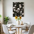 thumbnail image 4 of Canvas Wall Art, Halloween Skull Framed Canvas Prints for Bedroom Living Room, Retro White Rose Flower Horror Fall Gallery Wrapped Wall Decor for Home Office, Gifts, 12"x18" Ship Next Day, 4 of 6