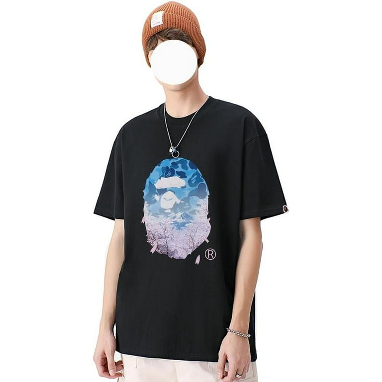 BAPE Shirt Hip Hop Sakura Print Short Sleeve Shark Ape T BAPE Shirt Hip Hop Sakura Print Short Sleeve Shark Ape T