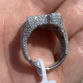 thumbnail image 3 of Men's Real Solid 925 Sterling Silver Initial Letter A Iced Baguette Flooded Out Big Hip Hop Ring Size 12, 3 of 10
