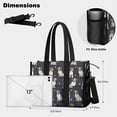 thumbnail image 5 of Teacher Tote Bag,Jack Russell Terrier Teacher Utility Tote Bag,Large Work Tote Bags for Women with Multiple Pockets,Top Zipper Closure,13.8x10.6x6.7 Inch, 5 of 5