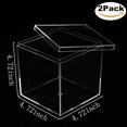 thumbnail image 2 of LOVPLAY Acrylic Boxes 2 Pieces Acrylic Boxes with Lid Clear Square Cube Containers Jewelry Storage Boxes 4.73x4.73x4.73Inches Wedding Party Favor Gift Wrap Candy Boxes, 2 of 6