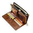 thumbnail image 4 of Contact's Men's Genuine Leather Wallet, Vintage Long Wallet, Business Card Case Checkbook (Coffee ), 4 of 8