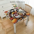 thumbnail image 2 of nygtbtfer  Thanksgiving Tablecloth  Round, Colorful Turkey Pumpkin Lovely Washable Table Cover for Party Picnic Dinner Decor, 2 of 7