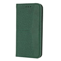 Dteck For iPhone XR 6.1 inch PU Leather Case,Luxury Flip Folio Card Slot Wallet Kickstand Magnetic Closure with Wrist Strap Protective Cover.For iPhone XR,Green