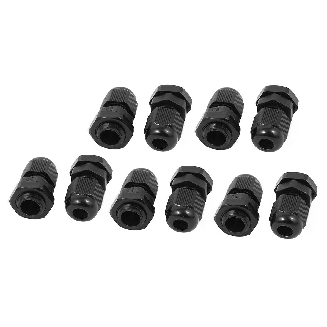 PG7 Waterproof IP68 Safety Nylon Cable Gland Connector Joints Black 20pcs 