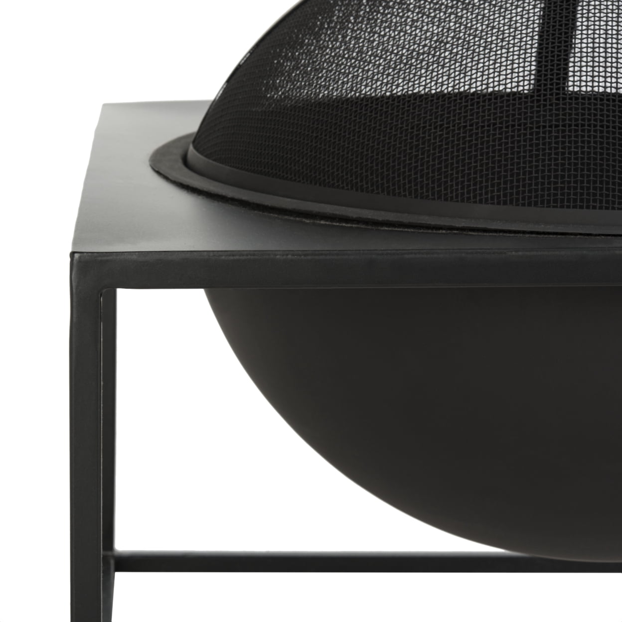 Safavieh Leros Outdoor Modern Square Fire Pit with Cover