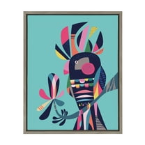 Kate and Laurel Sylvie Cockatoo Framed Canvas Wall Art by Rachel Lee, 18x24 Gray, Abstract Wall Decor