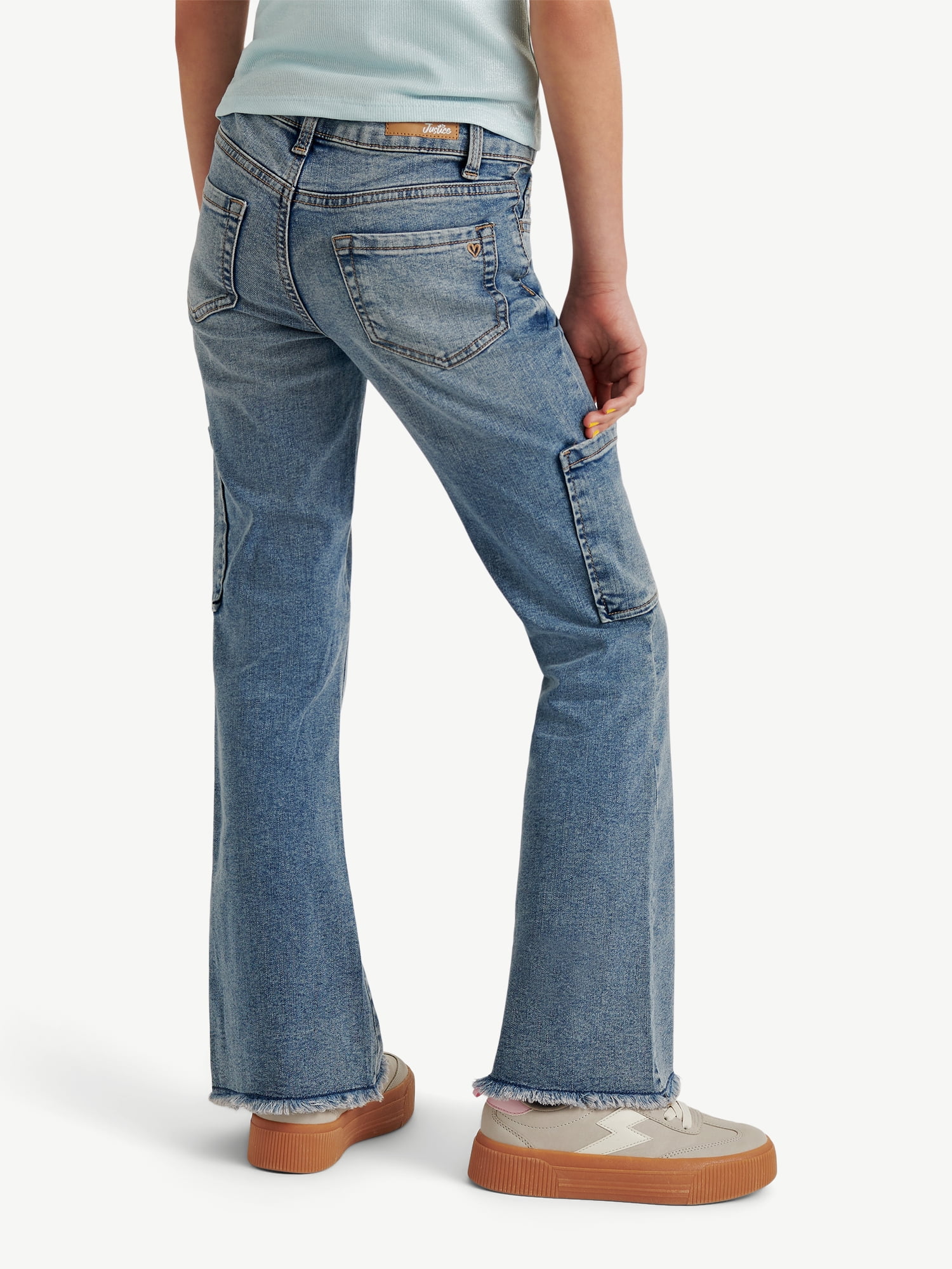 Justice Girls Cargo Flare Jeans, Sizes 6-18, Slim & Plus
