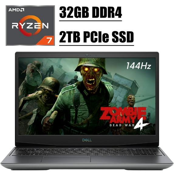 2020 Premium Dell G5 15 Flagship Gaming Laptop I 15.6" FHD 144Hz Display I AMD Octa-Core Ryzen 7 4800H up to 4.2 GHz I 32GB DDR4 2TB PCIe SSD I 6GB AMD Radeon RX 5600M RGB Backlit HDMI Win 10