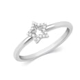 thumbnail image 2 of CARATS FOR YOU Round Cut White Natural Diamond In 14K White Gold Plated Star Shape Diamond Ring For Women (0.07 Carat, I-J Color, I2-I3 Clarity), Ring Size-12, 2 of 5