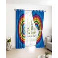 thumbnail image 3 of Colorful Circle Blackout Curtains for Bedroom/Living Room, Thermal Insulated Kitchen Curtains, Art Modern Farmhouse Rainbow Grommet Darkening Window Treatment Drapes 42"x63"x2, 3 of 8