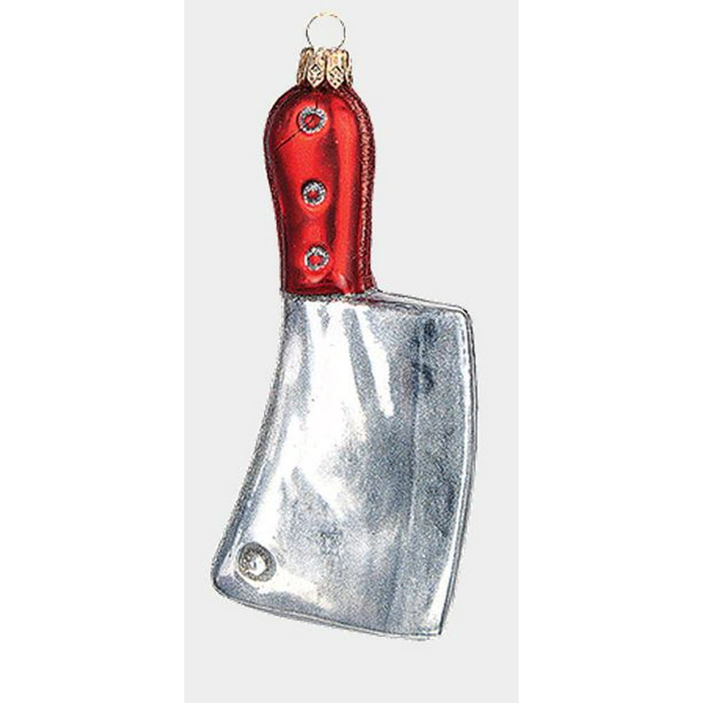 Chefs Knife Meat Cleaver Polish Glass Christmas Ornament Kitchen Tree