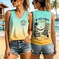thumbnail image 2 of HCYSFG Womens Life Is Too Short Letter Tank Tops V Neck Sleeveless Humorous Beach Theme Relaxed Fit Cami Tops Casual Shirts, 2 of 4