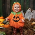 thumbnail image 3 of WIBACKER 0-24 Months Newborn Infant Baby Girl Boy Halloween Pumpkin Costumes Cute Hooded Romper Jumpsuit Outfit Clothes, 3 of 14