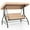 Beige, variant on Costway 3-Seat Patio Swing with Canopy with Removable Cushions & Side Pockets Stand Red