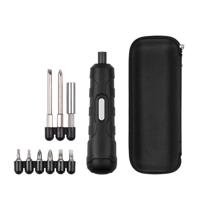 Tournevis, Kit de Mini Tournevis Sans Fil 4,2 V avec 8 Embouts de Vis, Pozi Croisés Rainurés, Outil Manuel Tournevis Électrique Type‐C Rechargeable par USB