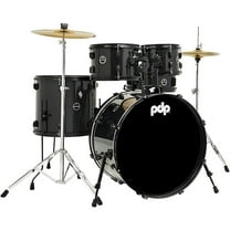 PDP by DW Encore Complete 5-Piece Drum Set With Chrome Hardware and Cymbals Black Onyx