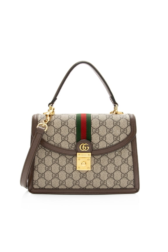 Pre-Owned Gucci GG Supreme Ophidia Padlock Medium Top Handle