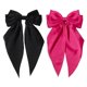 thumbnail image 1 of Pinzas para el pelo con pompones enrollables para mujer, clip de lazo grande para niñas, colas largas de satén con pinzas de cocodrilo, 2 piezas de accesorios para el cabello con lazo grande (negro ro, 1 of 5