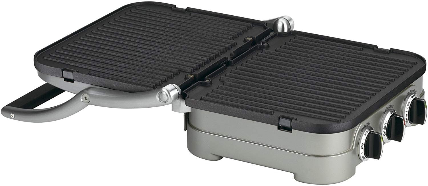 Best Buy: Cuisinart Griddler Stainless Steel 4-in-1 Grill/Griddle and  Panini Press Brushed Stainless-Steel/Black GR-4N