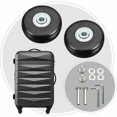 thumbnail image 3 of Suitcase Caster, Luggage Suitcase Repair Caster Heavy Load 50mm Mute Rubber Universal Swivel Replacement Wheel Transport Replaces Caster 4PCS for Suit, 3 of 5