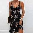 thumbnail image 2 of IROINNID Sundress For Women Trace less V-Neck Double Shoulder Suspender Dress Short Prints Dress, 2 of 5