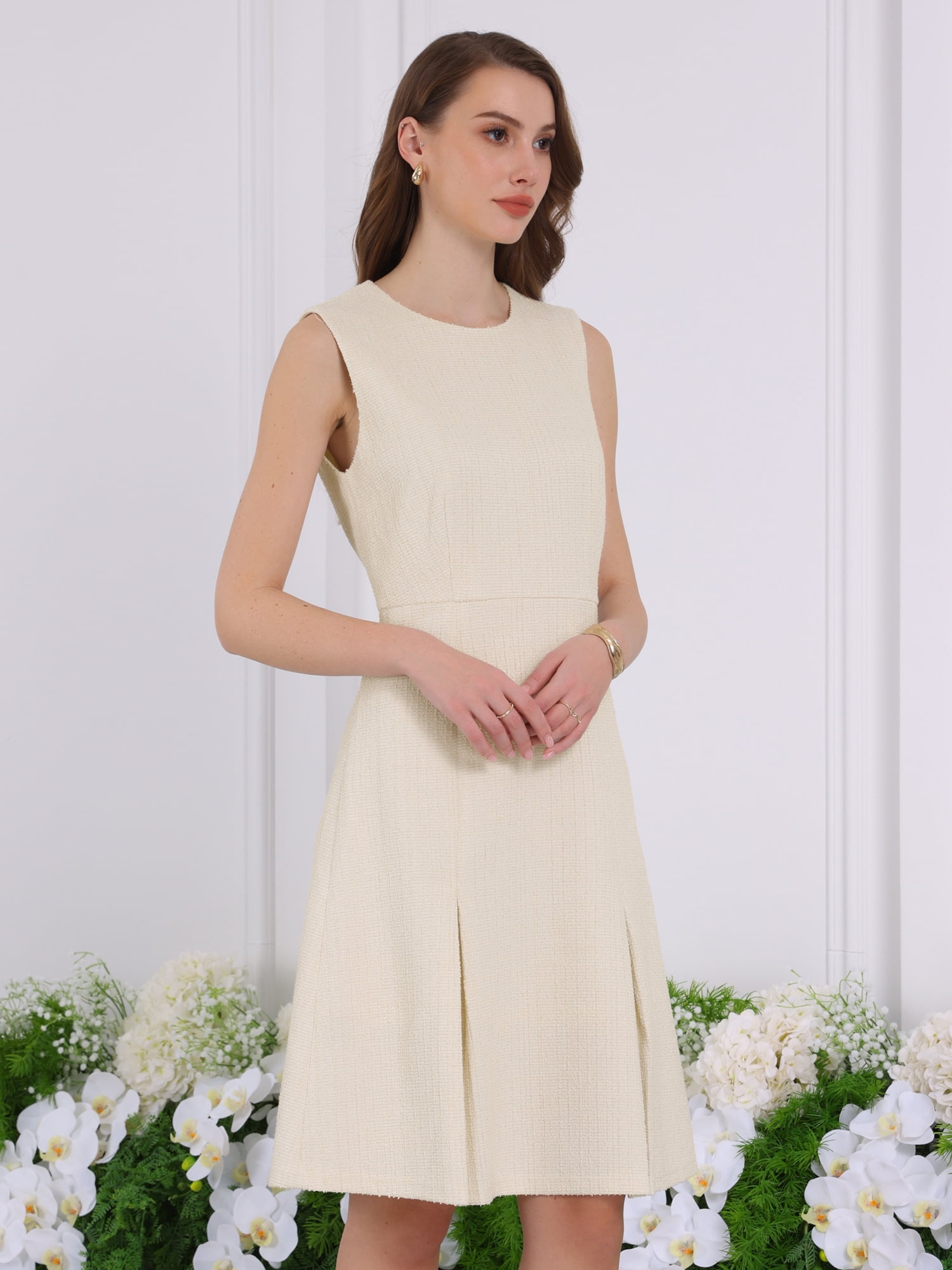 DARING DIVA A-Line Midi Round Neck Dress XL Yellow