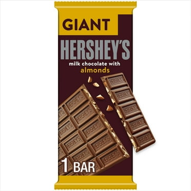 Hershey's Milk Chocolate with Almonds Giant Candy, Bar 7.37 oz, 25 Pieces