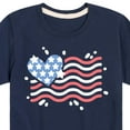thumbnail image 3 of Instant Message - 4th of July - American Flag Heart - Toddler & Youth Short Sleeve Graphic T-Shirt, 3 of 6