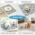 thumbnail image 6 of Dish Drying Mat Coffee Mat - Super Absorbent Drying Matt Large Dishes Drying Mat Coffee Bar Mat for Kitchen Counter Easy Clean Drain Kitchen Dish Drying Mat Coffee Machine Mat Espresso Mat 12"x19"Gray, 6 of 6