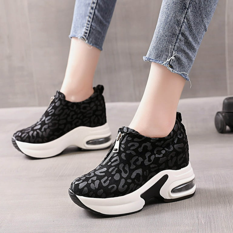 Women Platform Arched Sneakers Archlight Height Increasing Breathable Air  Mesh Lace-Up Mixed Color Woman Running Vulcanize Shoes