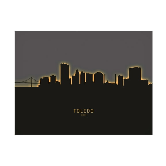 Michael Tompsett 'Toledo Ohio Skyline Glow II' Canvas Art