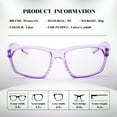 thumbnail image 5 of ProtectX Stylish Anti-Fog & Scratch-Resistant Safety Glasses, UV Protection goggles, Anti-Impact Lightweight Glasses for Men＆Women Lilac Clear, 5 of 7