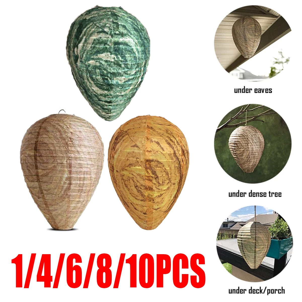 1PC Waterproof Wasp Nest Decoys Hanging Deterrents Fake Cloth