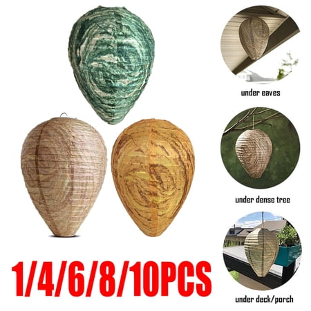 1PC Waterproof Wasp Nest Decoys Hanging Hornet Deterrents Fake Cloth Wasp Nest Non-Toxic Bee Decoy Deterrent for Home and Garden Outdoors