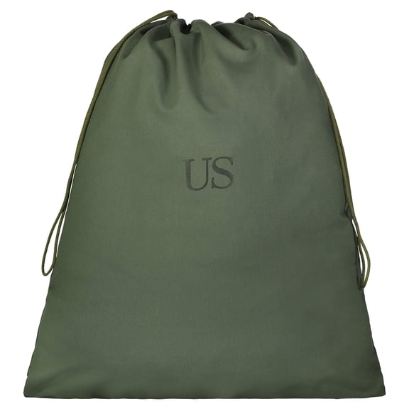Cotton Canvas Laundry Bag, Drawstring Storage Bag, Olive Drab Green, Made in USA.