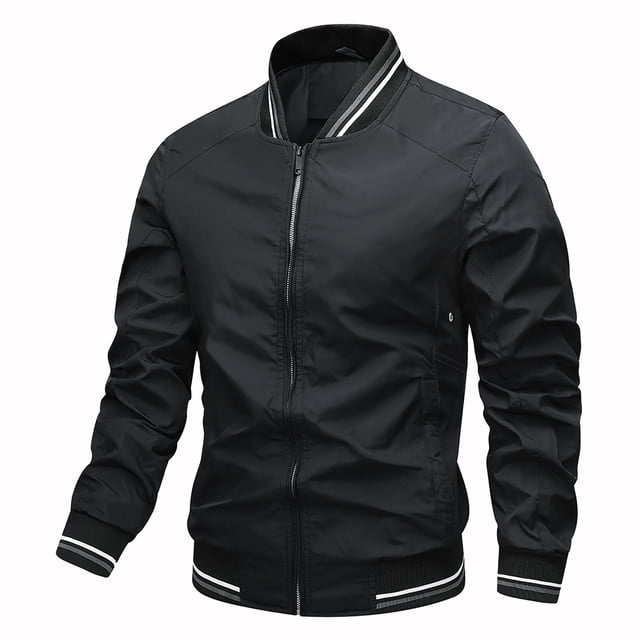 LOVZFMLL Jackets for Men's Windproof Outdoor Breathable Hardshell Long Sleeved Casual Solid Coat Jacket