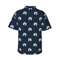 thumbnail image 3 of Uemuo Wolf And Moon Printed Regular Fit Short Sleeve Casual Hawaiian Shirt for Men,Aloha shirt,Tropical shirt,Floral print shirt,Vacation Beach shirt-XX-Large, 3 of 9