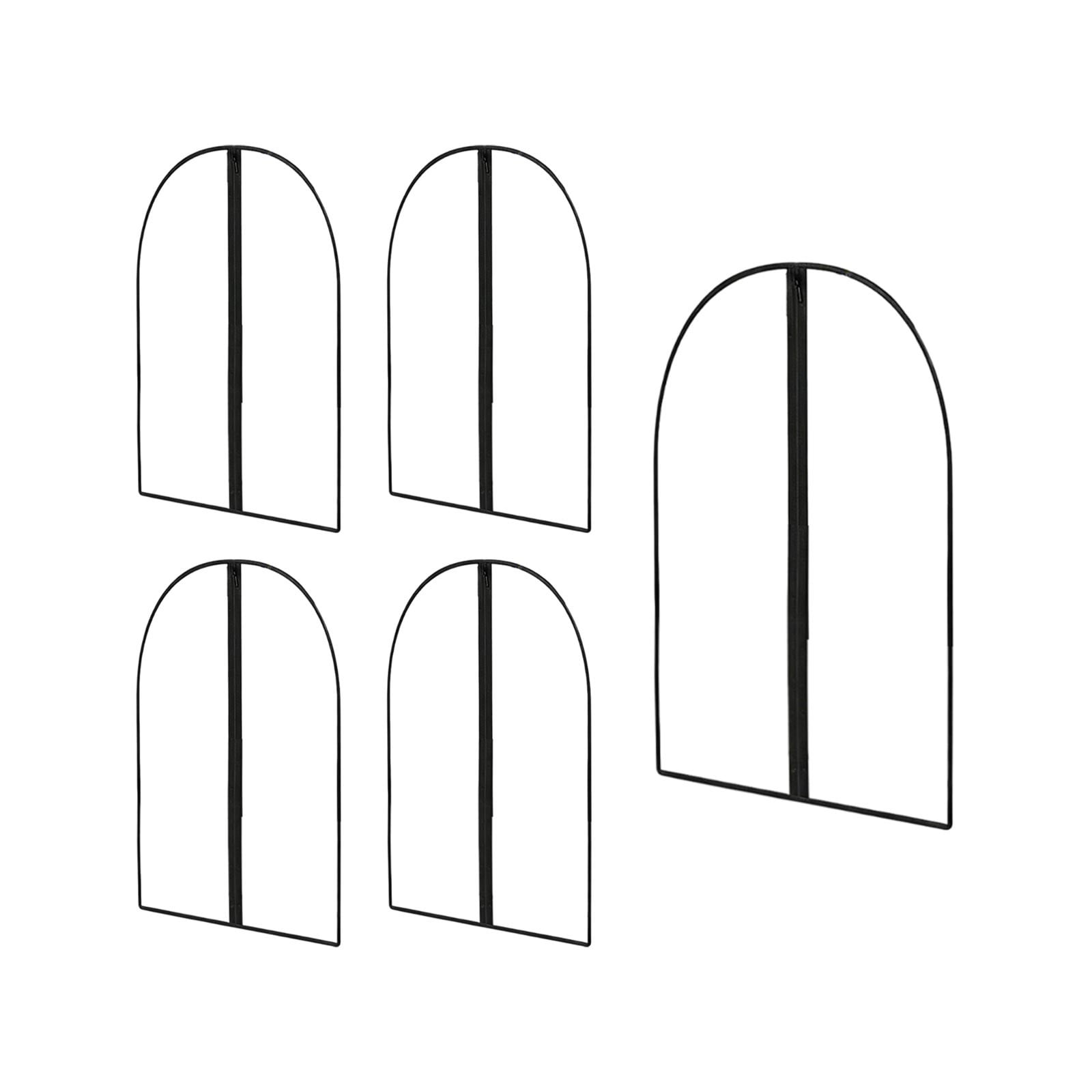 Lunxisen 5 Pcs Garment Bag Plastic Garment Bags with Zipper Hanging Clothes Cover Dress Bag for Suits, Coats Closet(S)